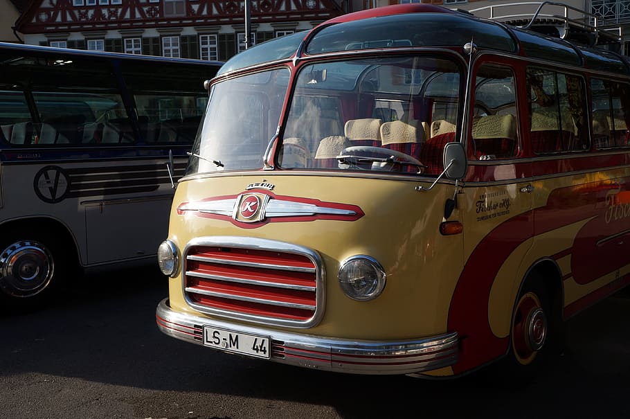 setra s6, bus, coach, oldtimer, front, historically, mode of transportation HD wallpaper