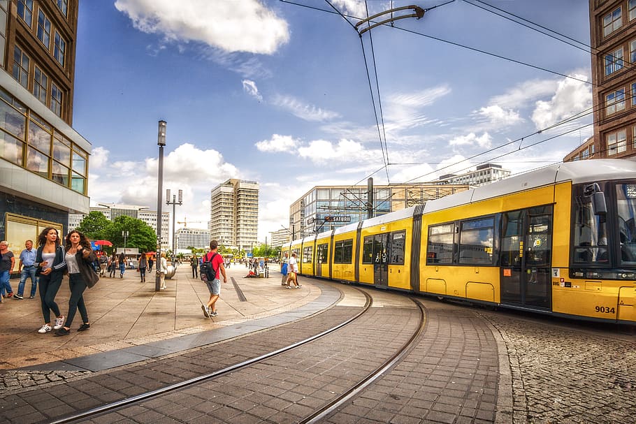 Berlin, Alexanderplatz, Tram, Capital, city, transport, urban Scene