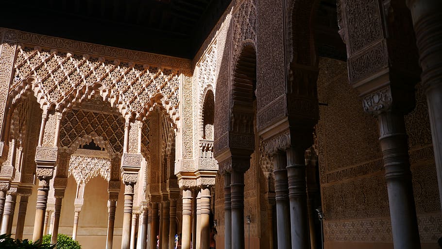beige concrete house, Granada, World Heritage Site, Alhambra, HD wallpaper
