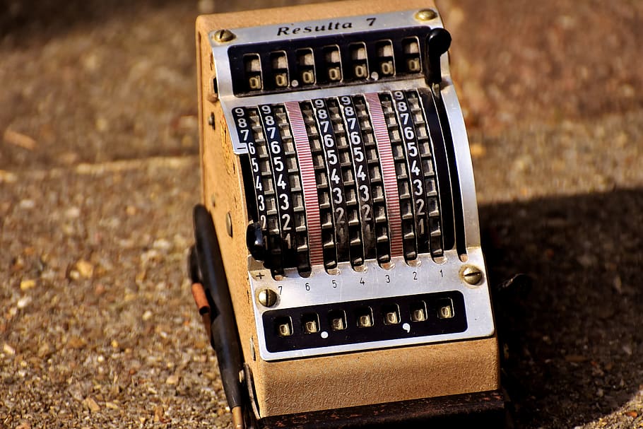 calculating machine, resulta, old, antique, old abacus, resulta 7 HD wallpaper