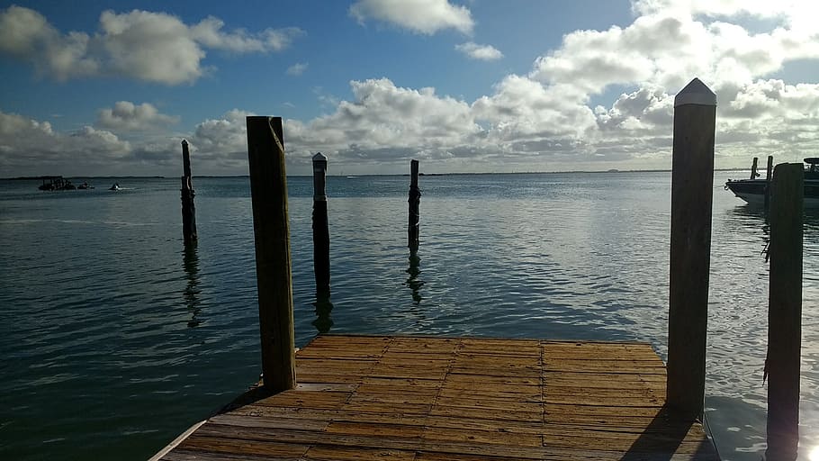 water, clouds, landscape, nature, sea, horizon, reflection HD wallpaper