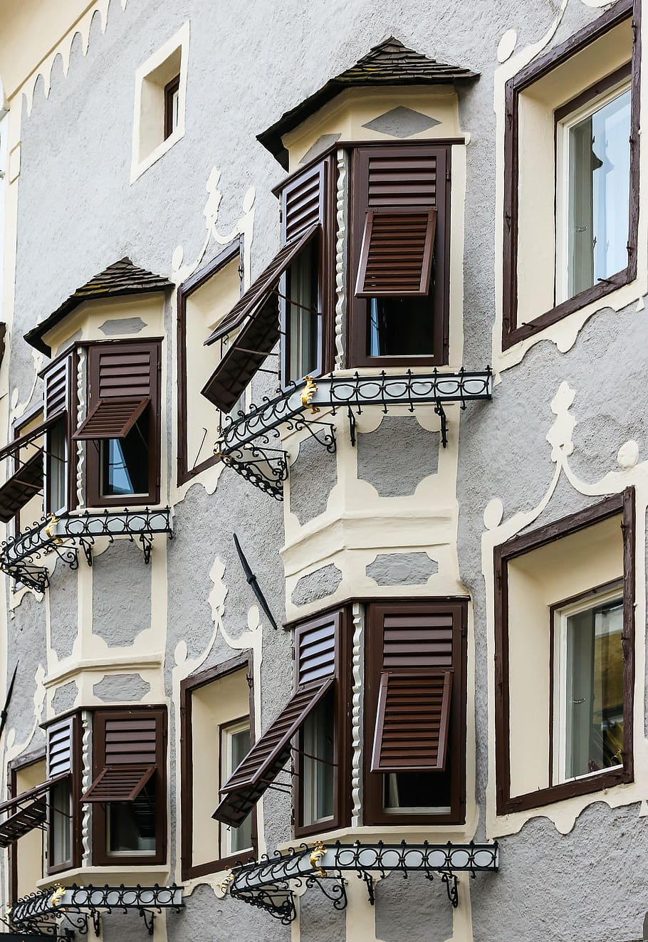 architecture, window, home, facade, shutter, tilt, open, house HD wallpaper