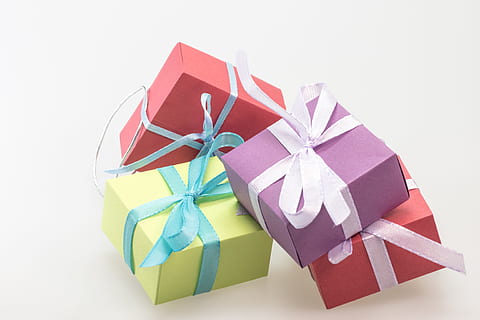 four gift boxes, gifts, packages, made, loop, packet loop, christmas HD wallpaper