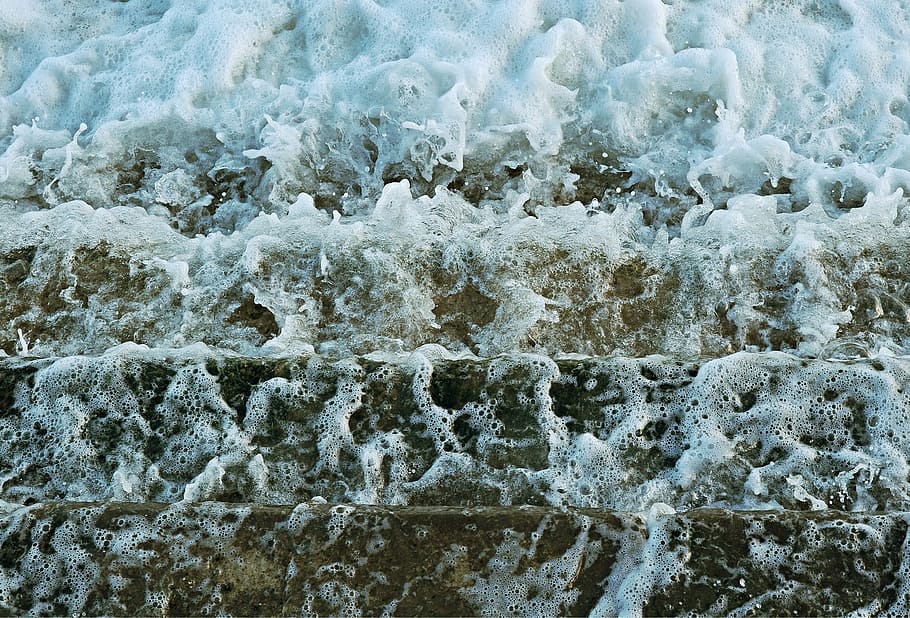 Water, Flow, Steps, Sea, Flowing, Liquid, splash, motion, stream, HD wallpaper
