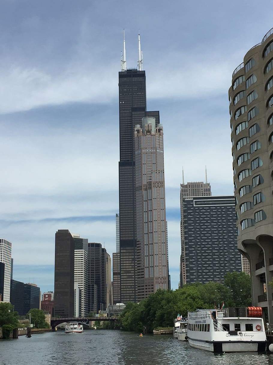 architecture, skyline, building, chicago, built structure, building exterior HD wallpaper