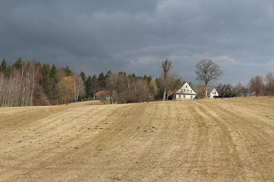 landscape, storm, clouds, rural Scene, nature, farm, agriculture HD wallpaper