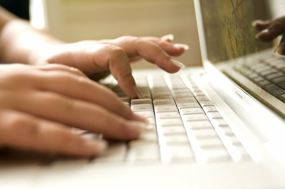 person using laptop, pc, computer, screen, desktop computer HD wallpaper