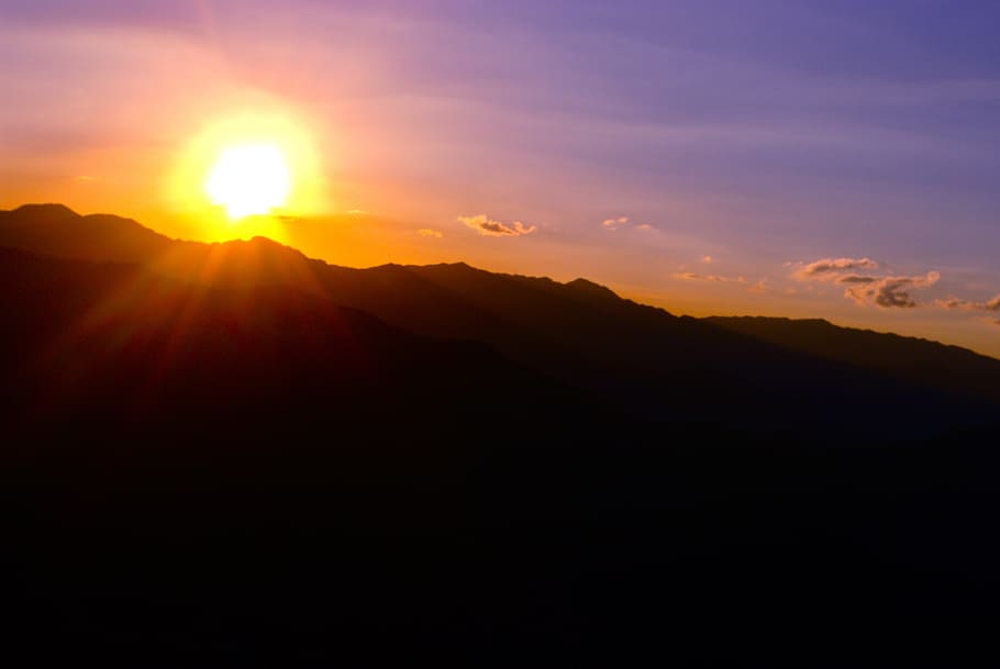 landscape, sunset, nature, sunlight, environment, mountains HD wallpaper
