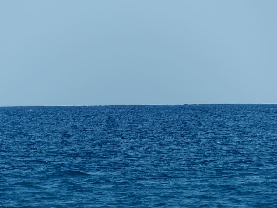 body of water, Sea, Ocean, Infinity, Loneliness, wide, sky HD wallpaper