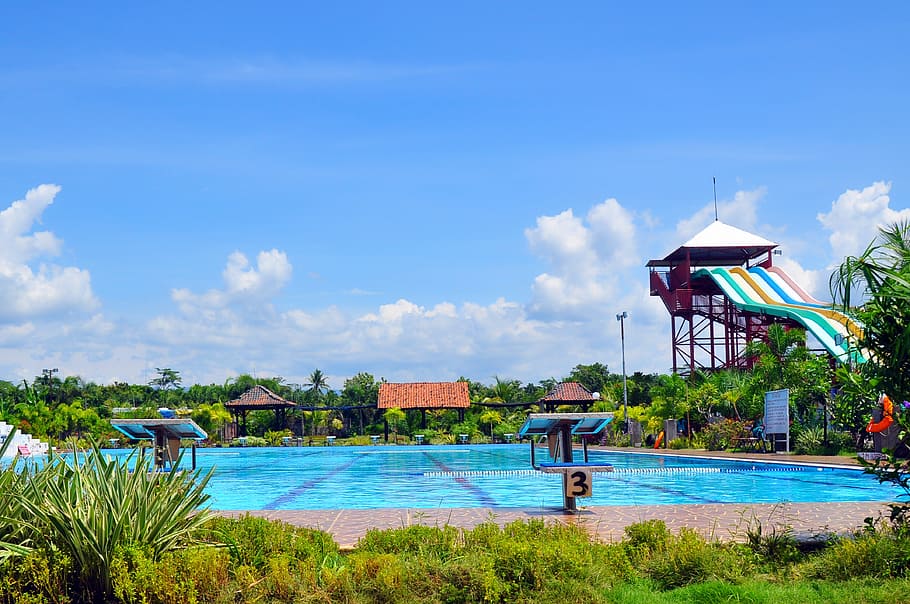 Tour, Swimming Pool, Central Java, the swimming pool, blue HD wallpaper