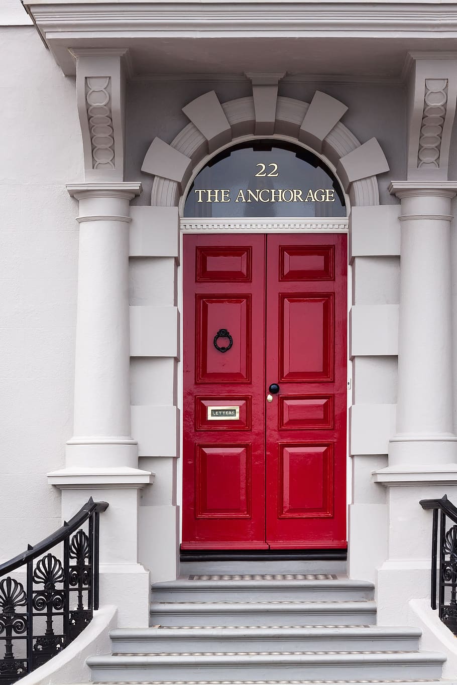 red wooden door The Anchor Age building, input, nobel, take out HD wallpaper