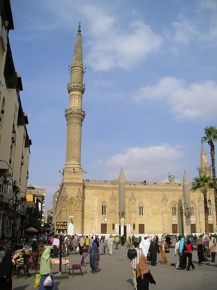 mosque, islam, arabic, egypt, architecture, minaret, famous Place, HD wallpaper