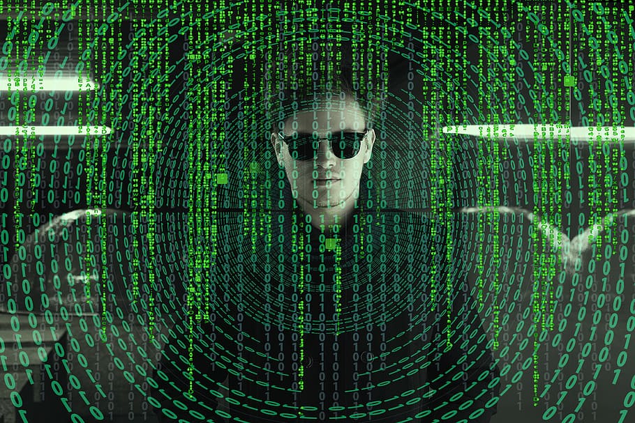 man wearing black dress shirt digital wallpaper, matrix, communication