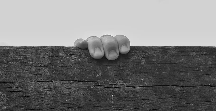 hand, child, board, small, black and white, wood - material HD wallpaper