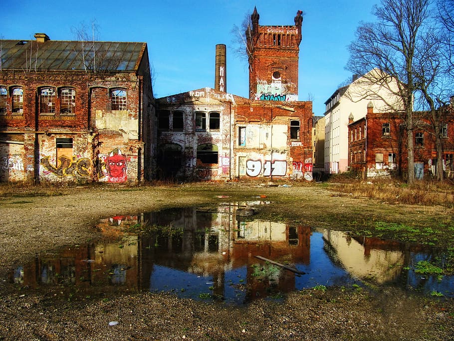 Factory, Building, Old, Lapsed, Ruin, leave, lost places, industrial building HD wallpaper