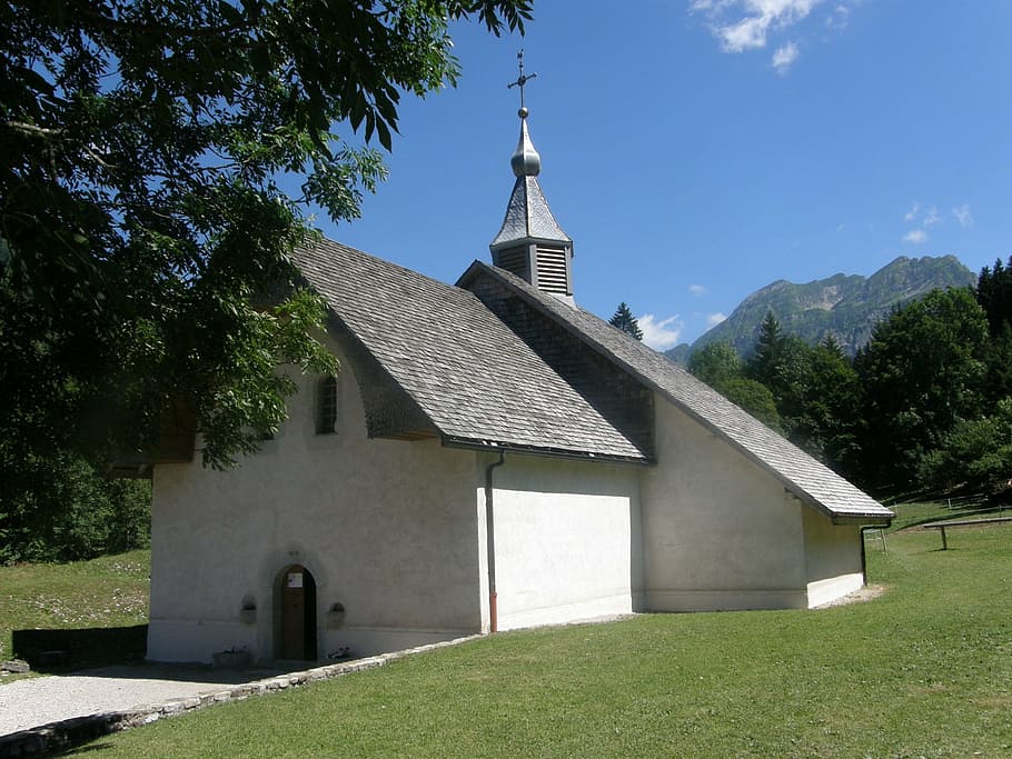 chapel, bellevaux, haute-savoie, built structure, architecture, HD wallpaper