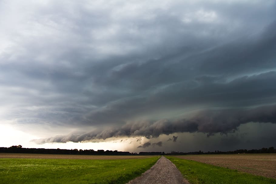 sky, forward, storm, thunderstorm, weather mood, clouds, shelf cloud HD wallpaper