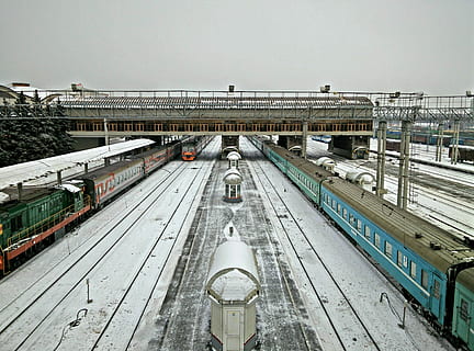 Chelyabinsk train station, train station, railway, tracks, railroad HD wallpaper