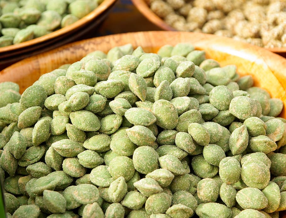 almonds, dried fruit, market, food and drink, freshness, green color HD wallpaper