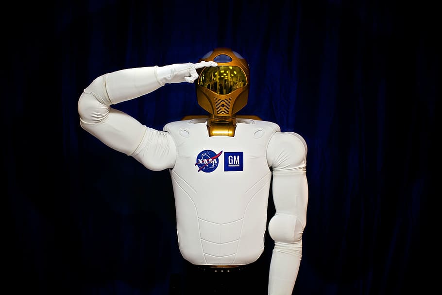 NASA robot saluting with black background, robonaut, dexterous, HD wallpaper