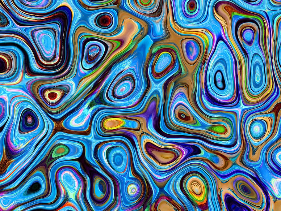 blue and multicolored artwork wallpaper, background, texture HD wallpaper