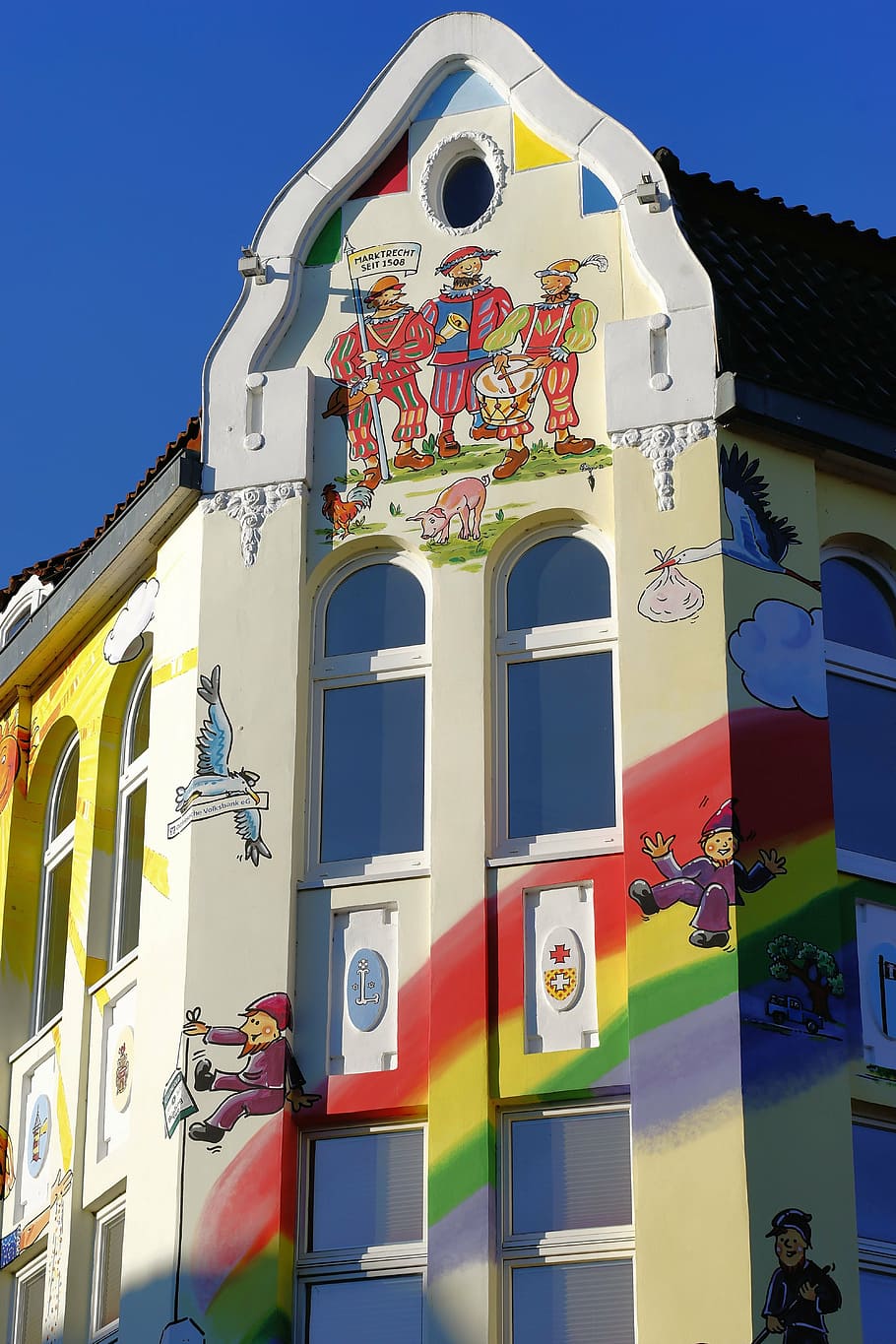 building, colorful, painted, facade, architecture, home, window HD wallpaper