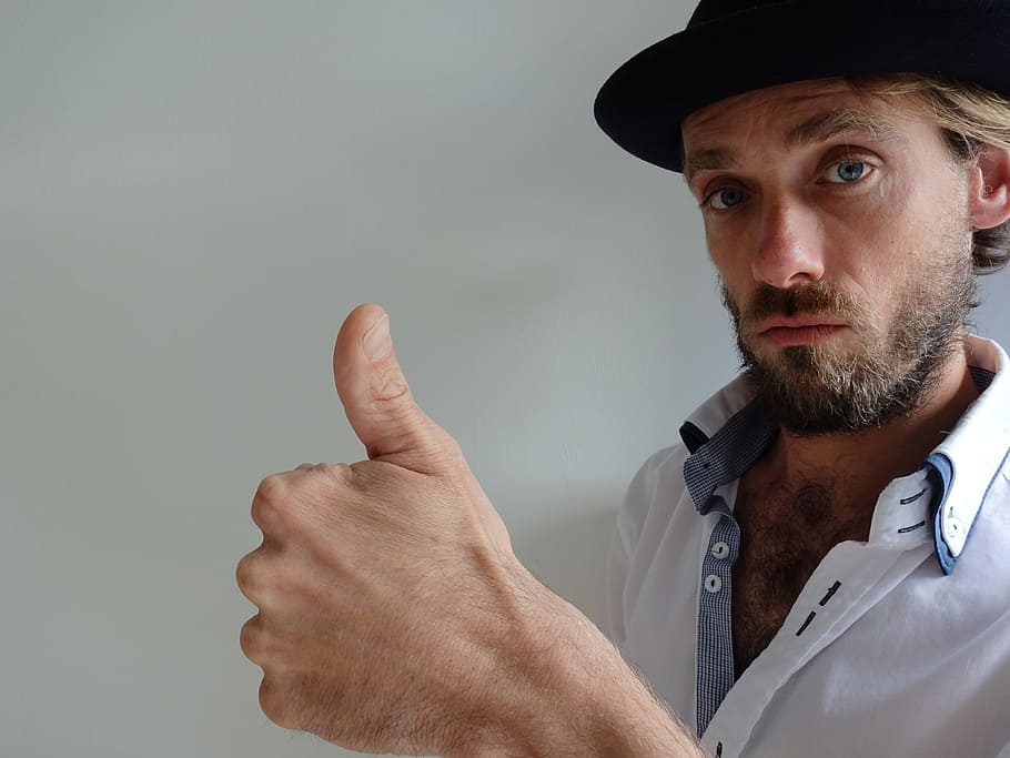 thumb, hat, man, one person, portrait, beard, headshot, facial hair HD wallpaper
