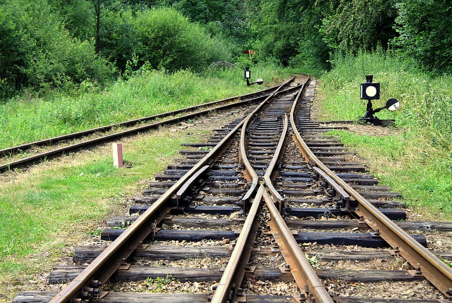 Track, Landscape, Poland, summer, green, tourism, railway, railroad Track HD wallpaper