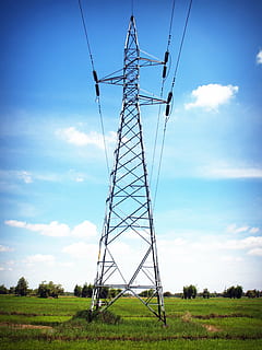 power, electricity, line, pylon, sunset, grid, wire, wiring HD wallpaper