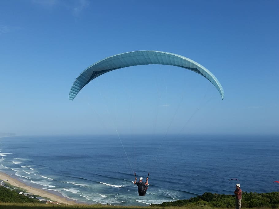 Paragliding, Wilderness, sky, blue, flight, dom, fresh air HD wallpaper