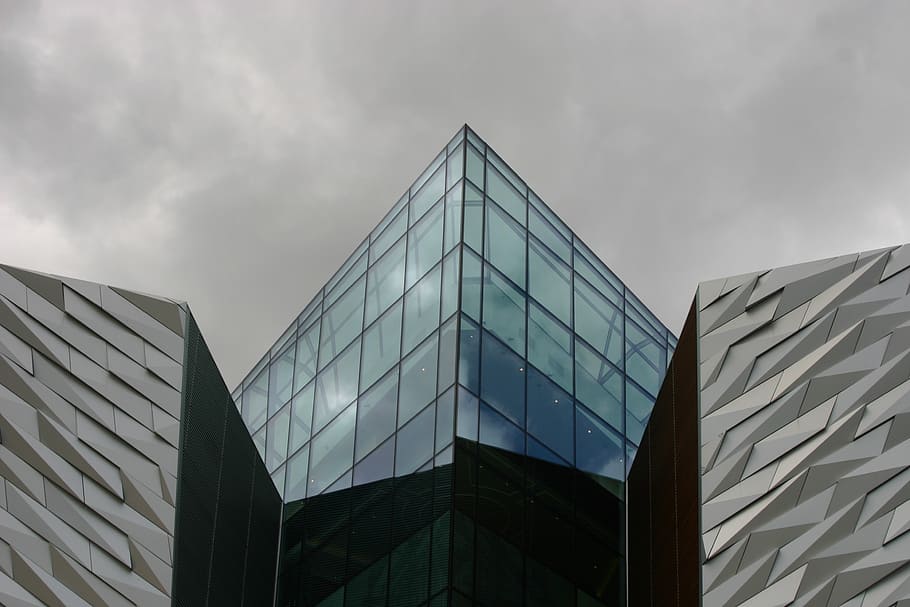 clear glass building, window, architecture, modern, structure HD wallpaper