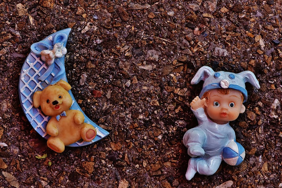birth, boy, happy, event, baby, moon, teddy, representation HD wallpaper