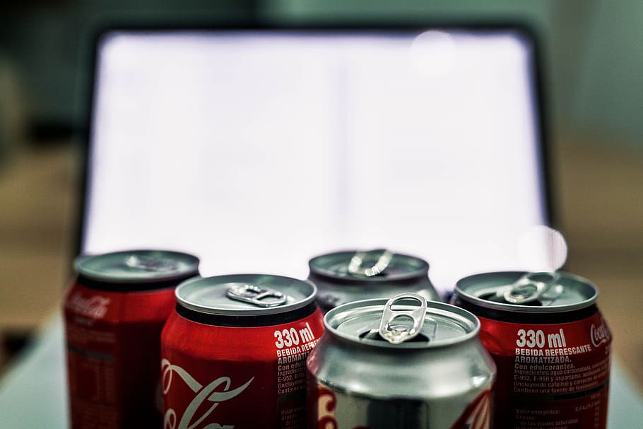soda, cans, coca cola, technology, group of objects, indoors HD wallpaper