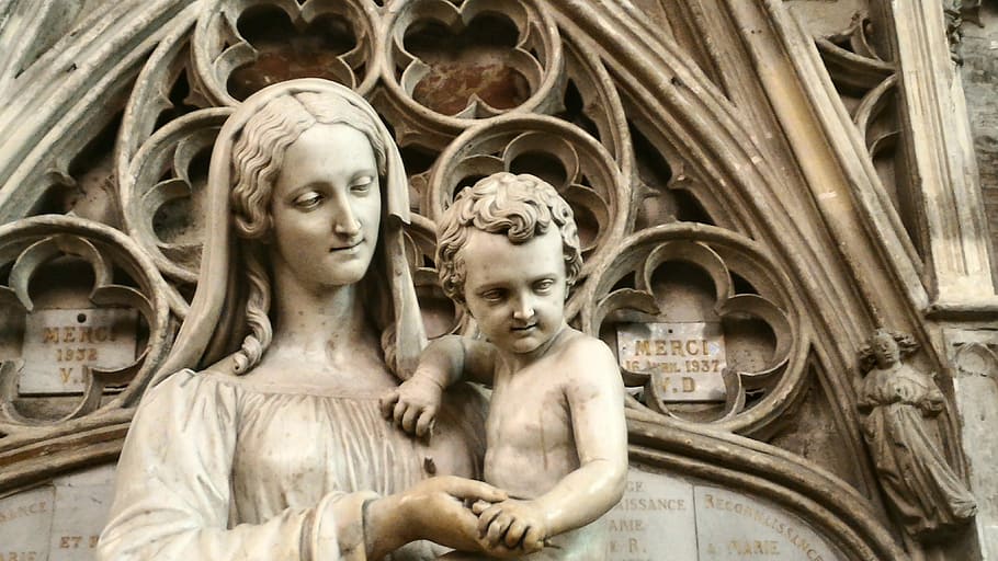 Statue, Cathedral, Bordeaux, architecture, adult, beauty, blond hair HD wallpaper