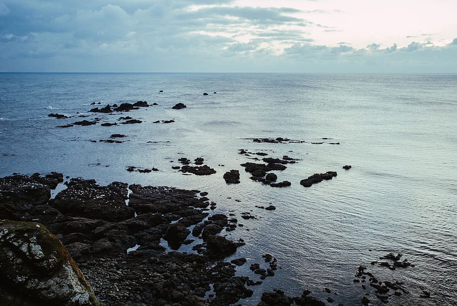 Seascape after the sunset, landscape, nature, water, no People HD wallpaper