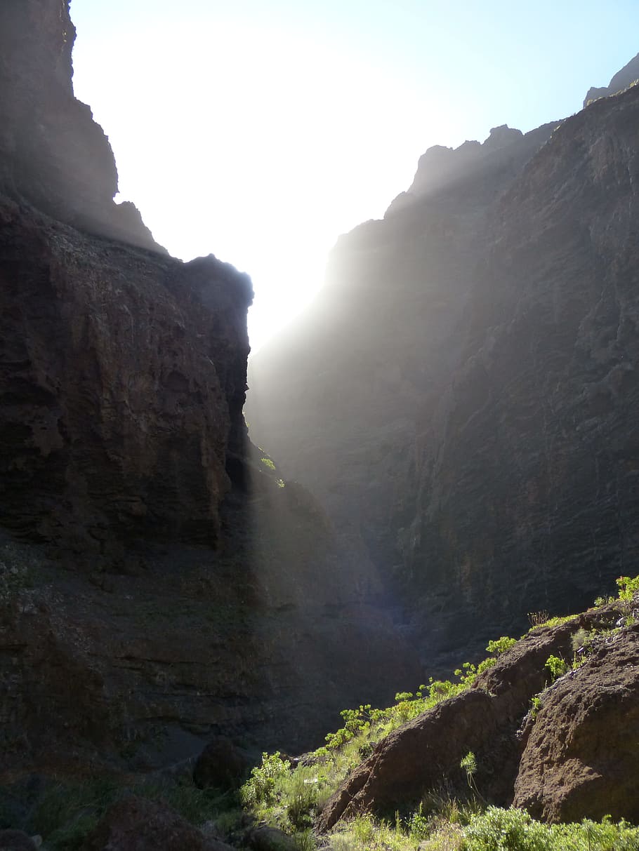 Masca, Ravine, Sun, Light, Light, Rock, Gorge, masca ravine HD wallpaper