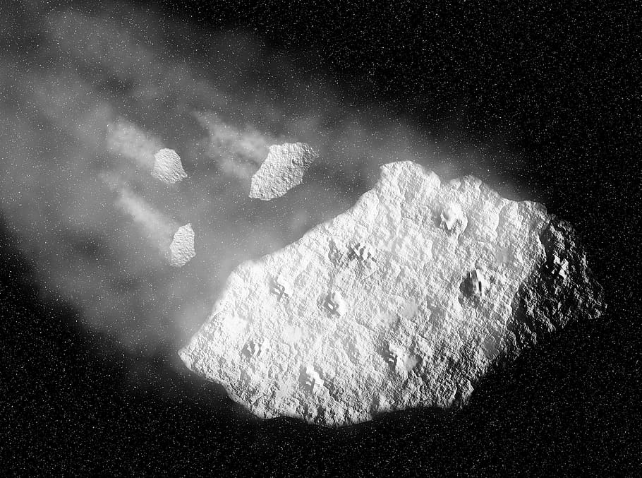 grayscale photo of asteroides, astronomy, background, disaster HD wallpaper
