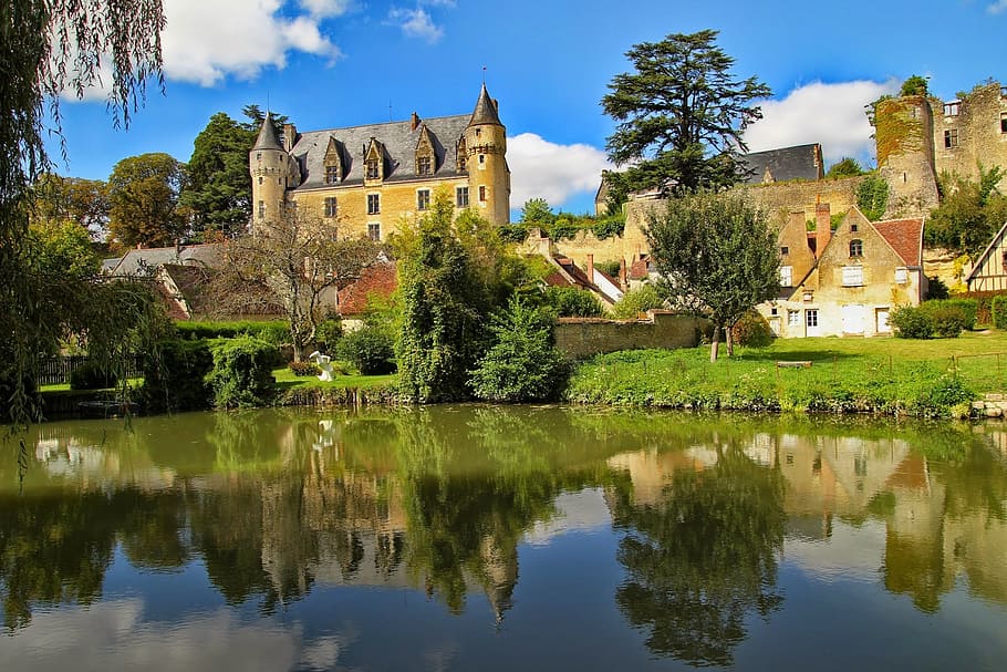 castle near body of water, property, residence, building, architecture HD wallpaper