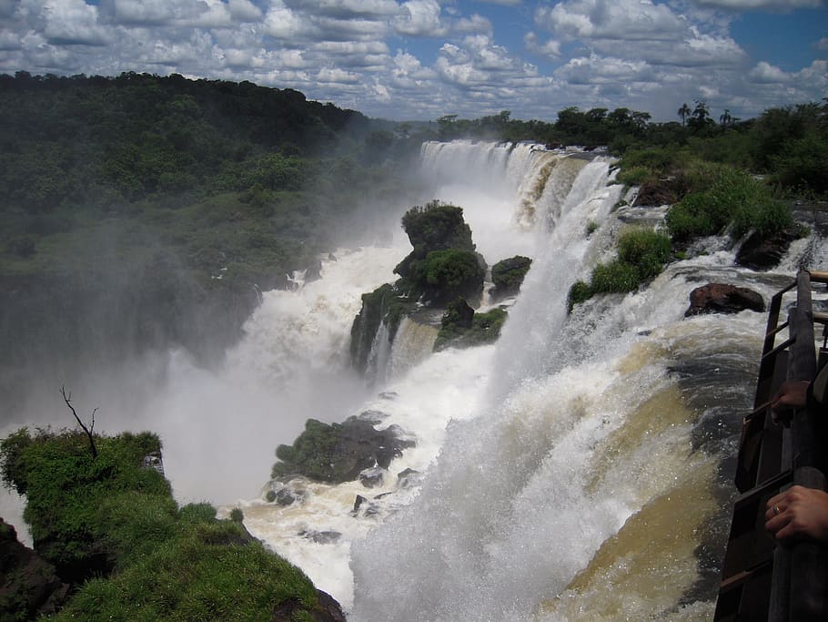 Waterfall, Iguazu, Elements, Nature, motion, adventure, power in nature HD wallpaper
