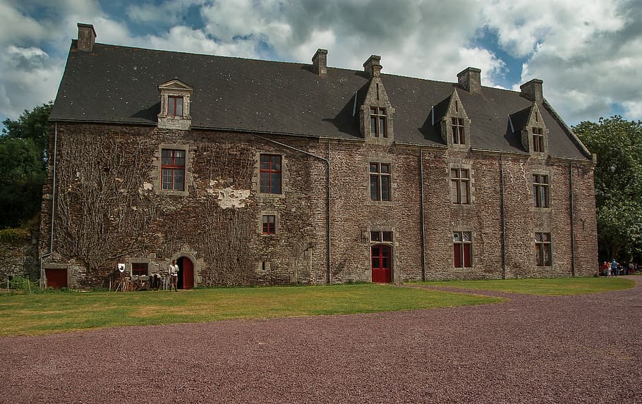 brittany, brocéliande, castle, comper, middle ages, building exterior HD wallpaper