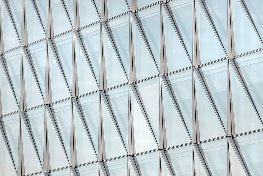 closeup photo of gray framed glass wall, architecture, design HD wallpaper