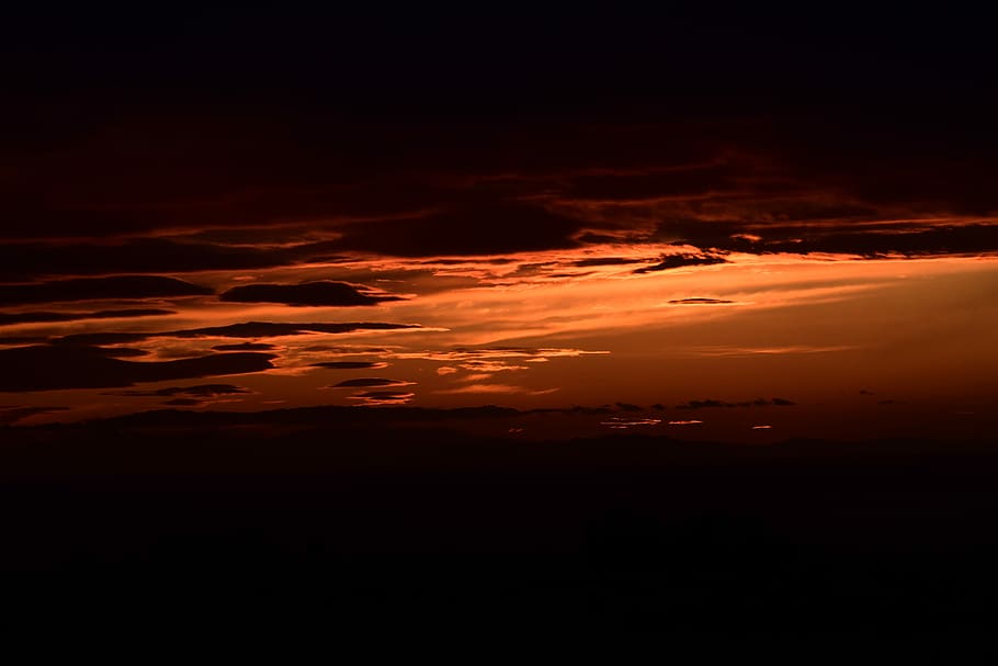 high angle photography of skies under golden hour, clouds during golden hour HD wallpaper