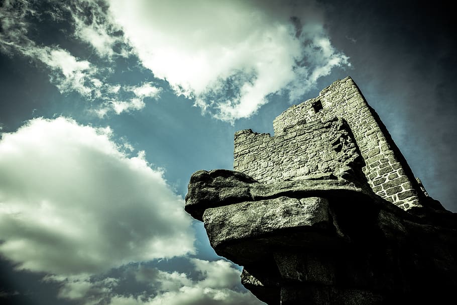 memorial, monument, ruin, stone structure, cloud - sky, low angle view HD wallpaper