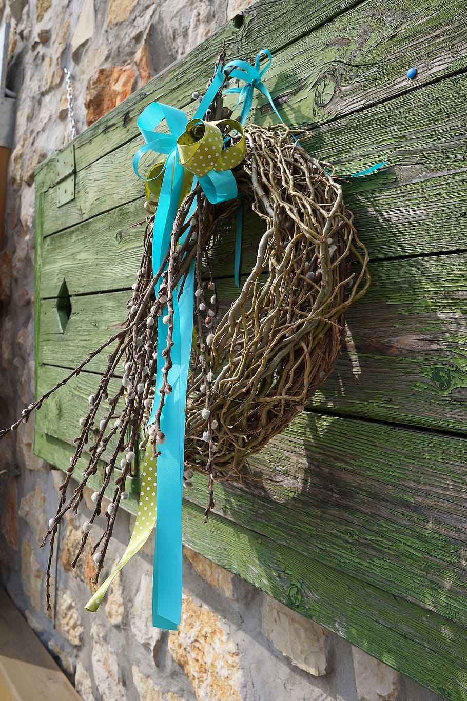 easter, tape, barka, wreath, wood - material, no people, day HD wallpaper