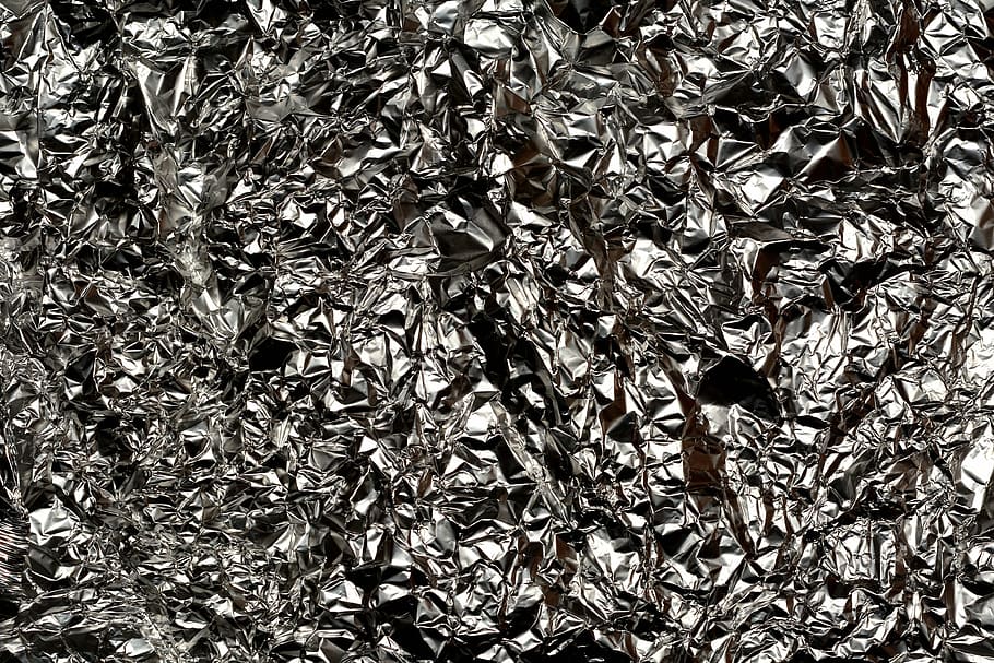 aluminum foil, dark, crumpled, structure, texture, empty, worn, HD wallpaper
