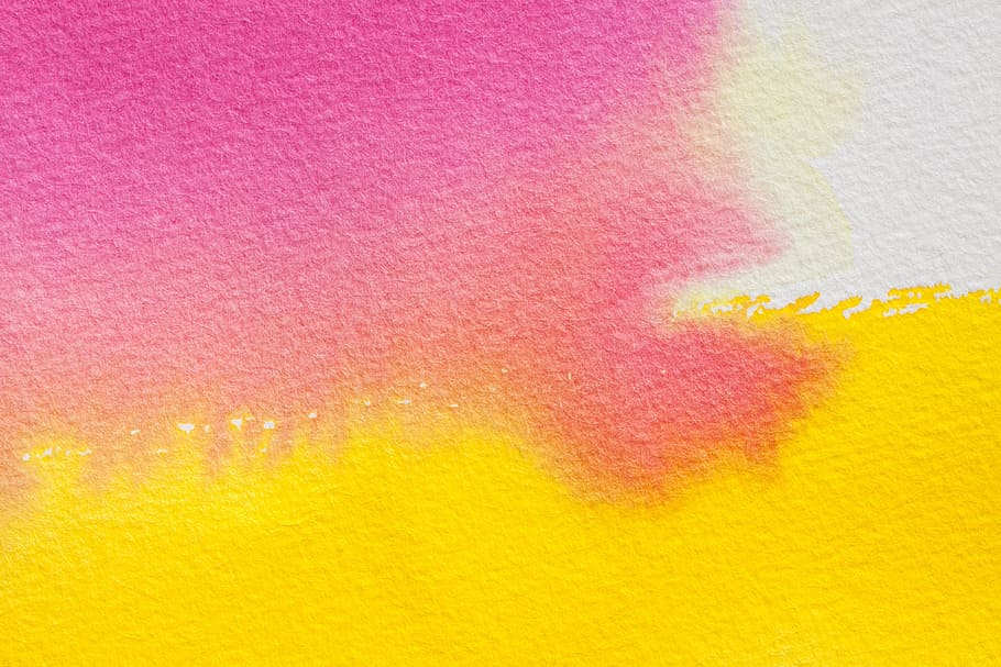 pink and yellow abstract painting, watercolour, painting technique, HD wallpaper