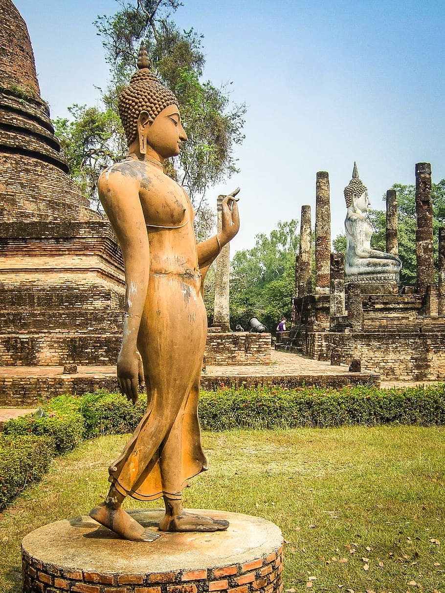 thailand, buddha, statue, temple, asia, buddhism, religion HD wallpaper