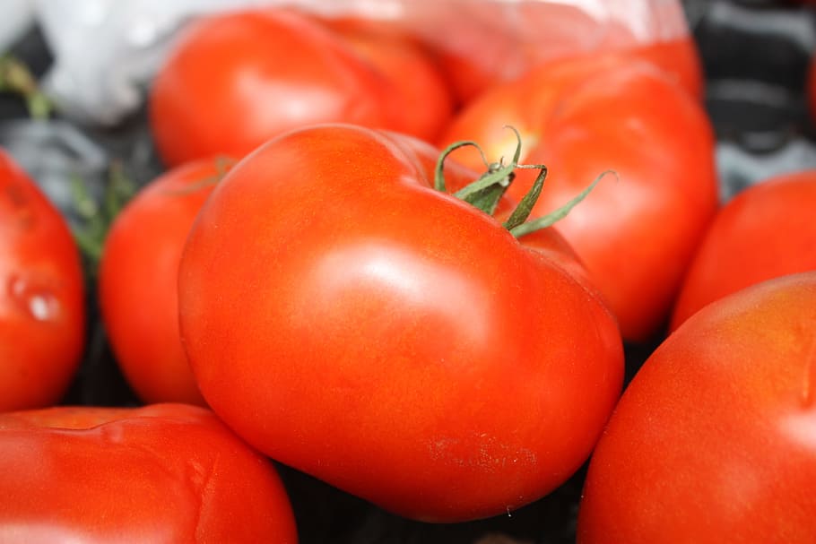 Tomatoes, Vegetables, datailaufnahme, macro, market stall, food HD wallpaper