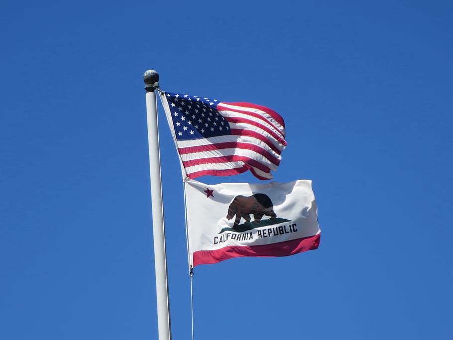 California Republic and USA flags, Us Flag, American Flags HD wallpaper