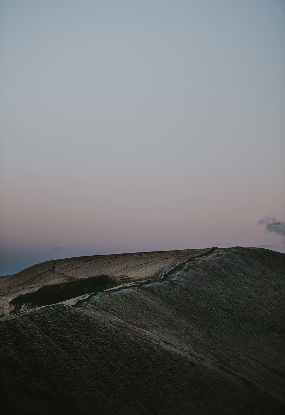 gray mountain cliff, scenery of a mountain during sunrise, sunset HD wallpaper